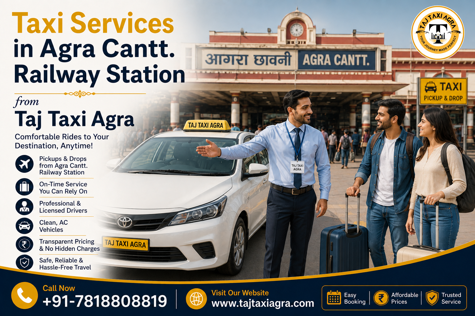 Prepaid Taxi Services in Agra Cantt. Railway Station