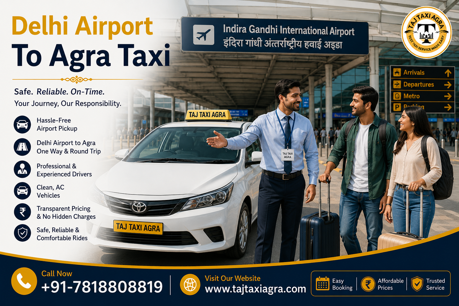 IGI Delhi Airport To Agra Taxi