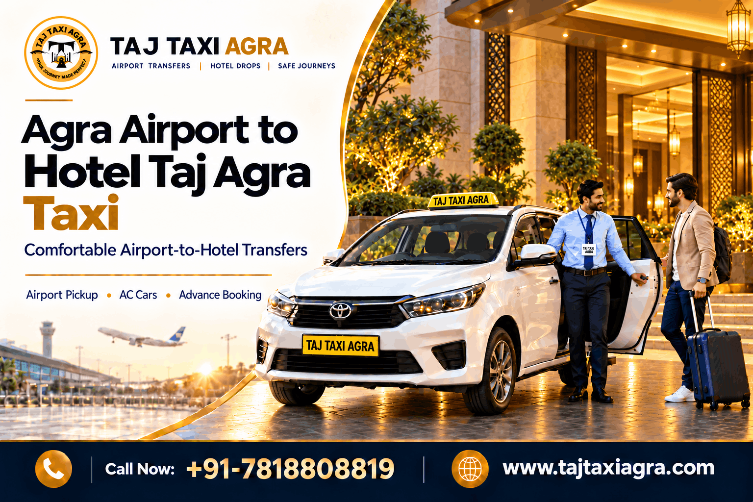 Agra Airport to Hotel Taj Agra Taxi