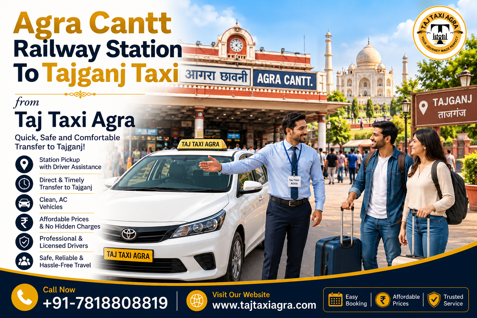 Agra Cantt Railway Station To Tajganj Taxi
